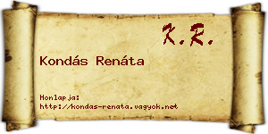 Kondás Renáta névjegykártya